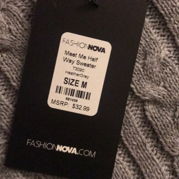 Long sleeve half crop fashion nova sweater - Picture 4 of 4